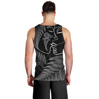 New Zealand Valentine's Day Men Tank Top Silver Fern and Line Art Love Couple LT03 - Polynesian Pride