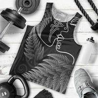 New Zealand Valentine's Day Men Tank Top Silver Fern and Line Art Love Couple LT03 - Polynesian Pride
