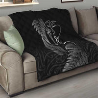 New Zealand Valentine's Day Quilt Silver Fern and Line Art Love Couple LT03 - Polynesian Pride