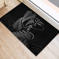 New Zealand Valentine's Day Rubber Doormat Silver Fern and Line Art Love Couple LT03 - Polynesian Pride