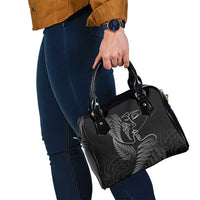 New Zealand Valentine's Day Shoulder Handbag Silver Fern and Line Art Love Couple LT03 - Polynesian Pride