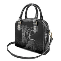 New Zealand Valentine's Day Shoulder Handbag Silver Fern and Line Art Love Couple LT03 - Polynesian Pride