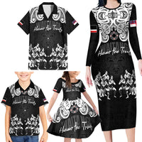 Aotearoa Waitangi Day - Toitu Te Tiriti Family Matching Long Sleeve Bodycon Dress and Hawaiian Shirt New Zealand Honour the Treaty LT03 - Polynesian Pride