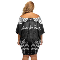 Aotearoa Waitangi Day - Toitu Te Tiriti Family Matching Off Shoulder Short Dress and Hawaiian Shirt New Zealand Honour the Treaty LT03 - Polynesian Pride