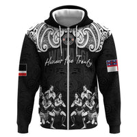 Aotearoa Waitangi Day - Toitu Te Tiriti Hoodie New Zealand Honour the Treaty LT03 Zip Hoodie Black - Polynesian Pride