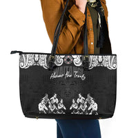 Aotearoa Waitangi Day - Toitu Te Tiriti Leather Tote Bag New Zealand Honour the Treaty LT03 - Polynesian Pride