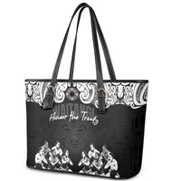 Aotearoa Waitangi Day - Toitu Te Tiriti Leather Tote Bag New Zealand Honour the Treaty LT03 - Polynesian Pride