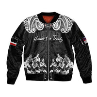 Aotearoa Waitangi Day - Toitu Te Tiriti Sleeve Zip Bomber Jacket New Zealand Honour the Treaty LT03 Unisex Black - Polynesian Pride
