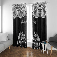 Aotearoa Waitangi Day - Toitu Te Tiriti Window Curtain New Zealand Honour the Treaty LT03 With Grommets Black - Polynesian Pride