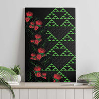 Hawaiian Green Kakau Art Tattoo-Ohia Lehua and Taro Leaves Canvas Wall Art LT03 - Polynesian Pride