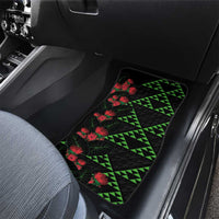 Hawaiian Green Kakau Art Tattoo-Ohia Lehua and Taro Leaves Car Mats LT03 - Polynesian Pride