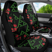 Hawaiian Green Kakau Art Tattoo-Ohia Lehua and Taro Leaves Car Seat Cover LT03 - Polynesian Pride