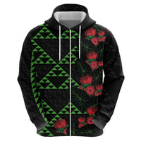 Hawaiian Green Kakau Art Tattoo-Ohia Lehua and Taro Leaves Hoodie LT03 - Polynesian Pride