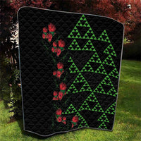 Hawaiian Green Kakau Art Tattoo-Ohia Lehua and Taro Leaves Quilt LT03 - Polynesian Pride