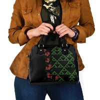 Hawaiian Green Kakau Art Tattoo-Ohia Lehua and Taro Leaves Shoulder Handbag LT03 - Polynesian Pride