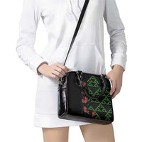 Hawaiian Green Kakau Art Tattoo-Ohia Lehua and Taro Leaves Shoulder Handbag LT03 - Polynesian Pride