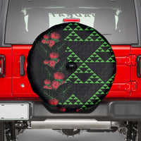 Hawaiian Green Kakau Art Tattoo-Ohia Lehua and Taro Leaves Spare Tire Cover LT03 - Polynesian Pride