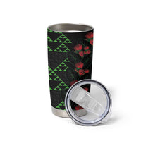 Hawaiian Green Kakau Art Tattoo-Ohia Lehua and Taro Leaves Tumbler Cup LT03 - Polynesian Pride