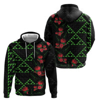 Hawaiian Green Kakau Art Tattoo-Ohia Lehua and Taro Leaves Zip Hoodie LT03 - Polynesian Pride