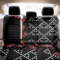 Hawaiian White Kakau Art Tattoo-Ohia Lehua and Taro Leaves Back Car Seat Cover LT03 - Polynesian Pride