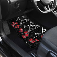 Hawaiian White Kakau Art Tattoo-Ohia Lehua and Taro Leaves Car Mats LT03 - Polynesian Pride
