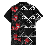 Hawaiian White Kakau Art Tattoo-Ohia Lehua and Taro Leaves Hawaiian Shirt LT03 - Polynesian Pride