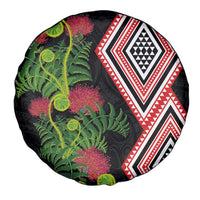 Aotearoa Tukutuku Motif Spare Tire Cover Pohutukawa and Fern Leaves LT03 - Polynesian Pride