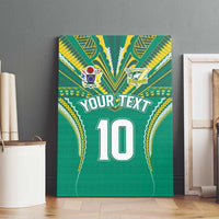 Custom Cook Islands Rugby Canvas Wall Art Tatau Art Sport Style Green Color