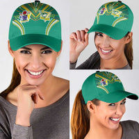 Cook Islands Rugby Classic Cap Tatau Art Sport Style Green Color