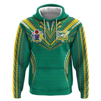 Custom Cook Islands Rugby Hoodie Tatau Art Sport Style Green Color LT03 Pullover Hoodie Green - Polynesian Pride