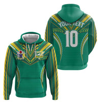 Custom Cook Islands Rugby Hoodie Tatau Art Sport Style Green Color LT03 - Polynesian Pride