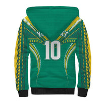 Custom Cook Islands Rugby Sherpa Hoodie Tatau Art Sport Style Green Color LT03 - Polynesian Pride
