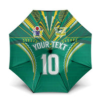 Custom Cook Islands Rugby Umbrella Tatau Art Sport Style Green Color