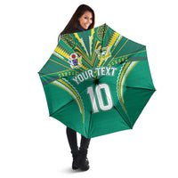 Custom Cook Islands Rugby Umbrella Tatau Art Sport Style Green Color
