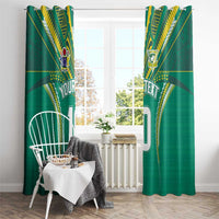 Custom Cook Islands Rugby Window Curtain Tatau Art Sport Style Green Color