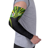 Custom Cook Islands Rugby Arm Sleeves Tatau Art Sport Style Black Color