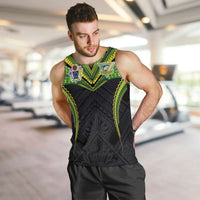 Custom Cook Islands Rugby Men Tank Top Tatau Art Sport Style Black Color