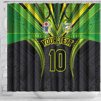 Custom Cook Islands Rugby Shower Curtain Tatau Art Sport Style Black Color
