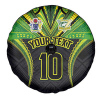 Custom Cook Islands Rugby Spare Tire Cover Tatau Art Sport Style Black Color LT03 - Polynesian Pride
