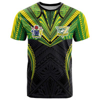 Custom Cook Islands Rugby T Shirt Tatau Art Sport Style Black Color