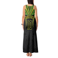 Custom Cook Islands Rugby Tank Maxi Dress Tatau Art Sport Style Black Color LT03 - Polynesian Pride