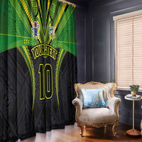 Custom Cook Islands Rugby Window Curtain Tatau Art Sport Style Black Color