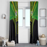 Custom Cook Islands Rugby Window Curtain Tatau Art Sport Style Black Color
