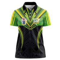 Custom Cook Islands Rugby Women Polo Shirt Tatau Art Sport Style Black Color LT03 Female Black - Polynesian Pride