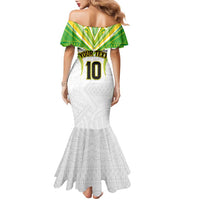 Custom Cook Islands Rugby Family Matching Mermaid Dress and Hawaiian Shirt Tatau Art Sport Style White Color LT03 - Polynesian Pride