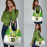 Custom Cook Islands Rugby Grocery Bag Tatau Art Sport Style White Color