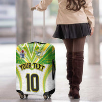 Custom Cook Islands Rugby Luggage Cover Tatau Art Sport Style White Color