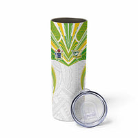 Custom Cook Islands Rugby Skinny Tumbler Tatau Art Sport Style White Color LT03 - Polynesian Pride