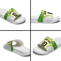 Custom Cook Islands Rugby Slide Sandals Tatau Art Sport Style White Color