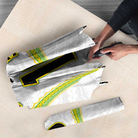 Custom Cook Islands Rugby Umbrella Tatau Art Sport Style White Color